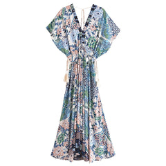 Lamona Bohemian Floral Prints Maxi Dress