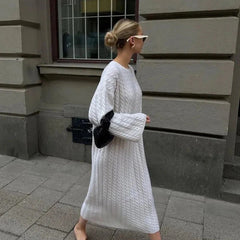 Larissa Minimalist Cable Knit Maxi Dress