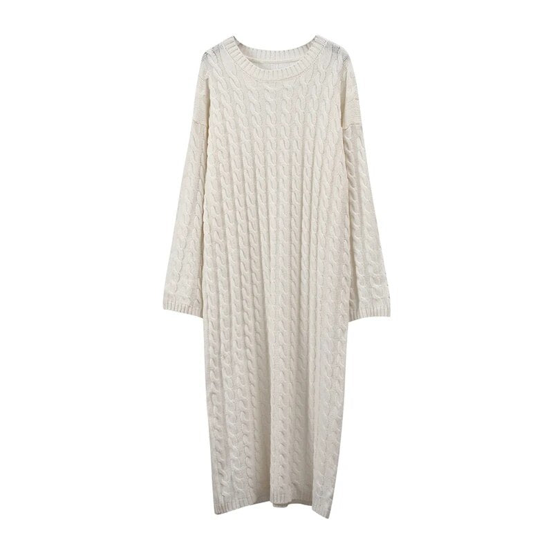 Larissa Minimalist Cable Knit Maxi Dress