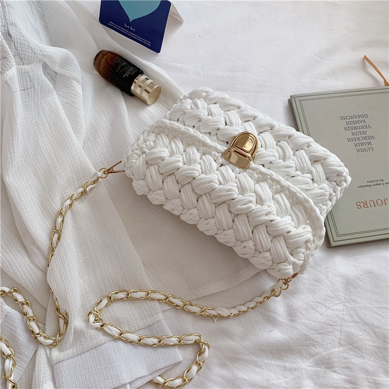 LeSac Mini Chunky Braid Knit Flap Bags