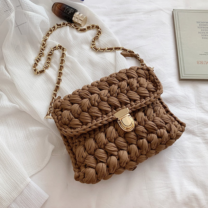 LeSac Mini Chunky Braid Knit Flap Bags