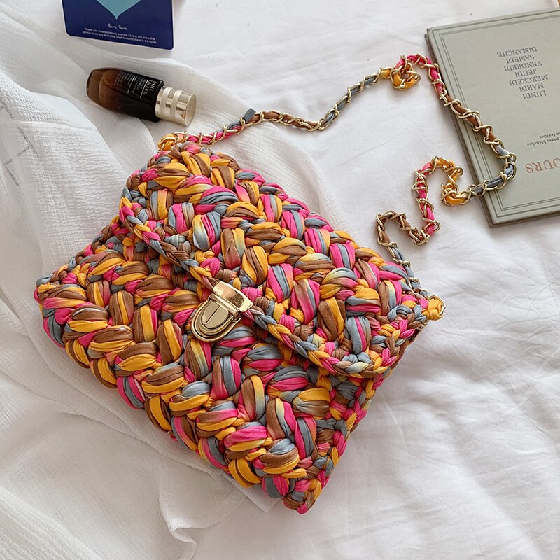 LeSac Mini Chunky Braid Knit Flap Bags