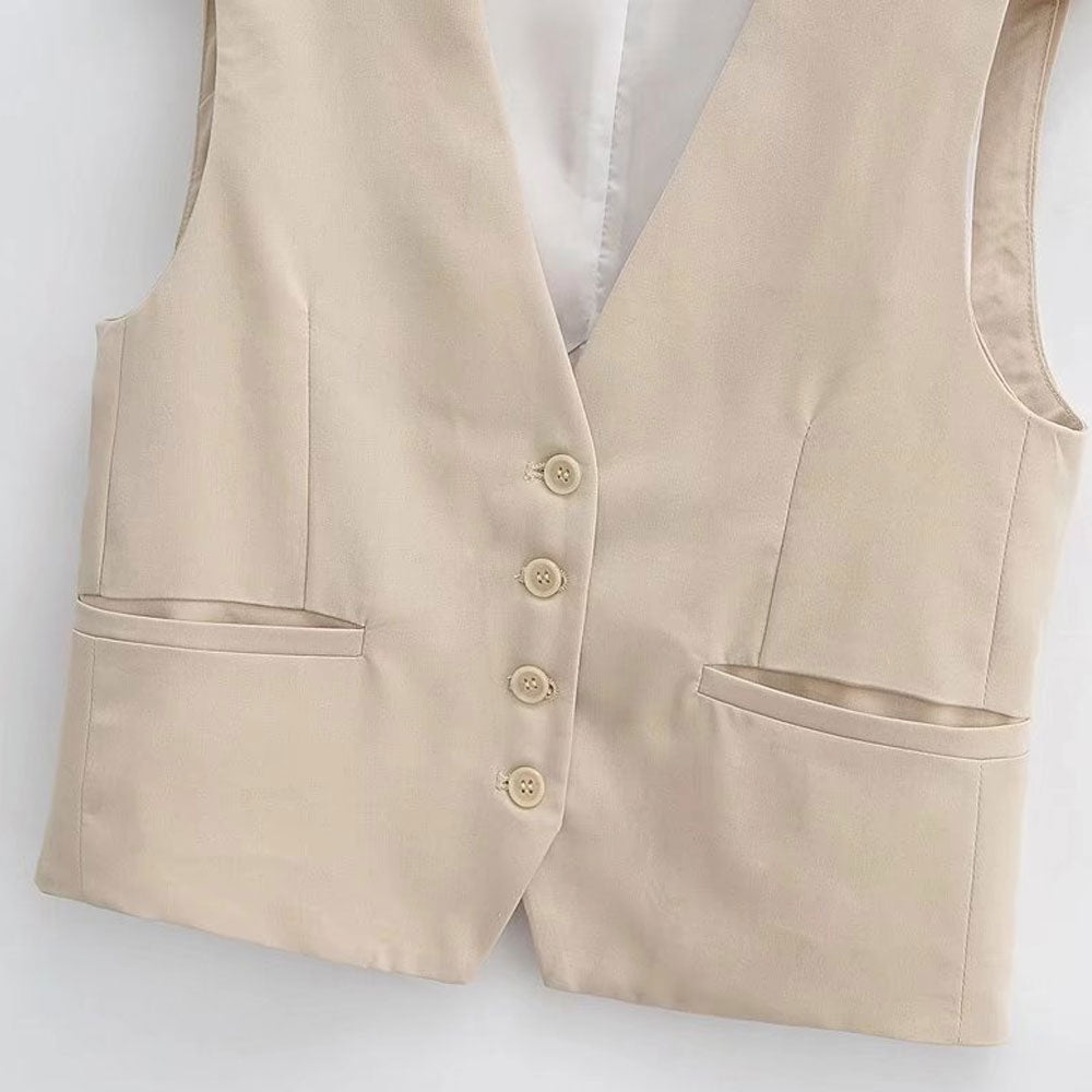 Leah V-neck Vest Tops