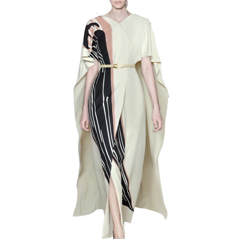 Lenia Belted Maxi Kaftan Dress