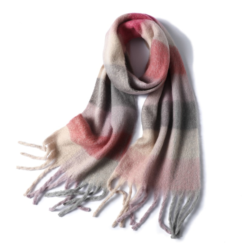 Lilith Plaid Cashmere Wool Scarves