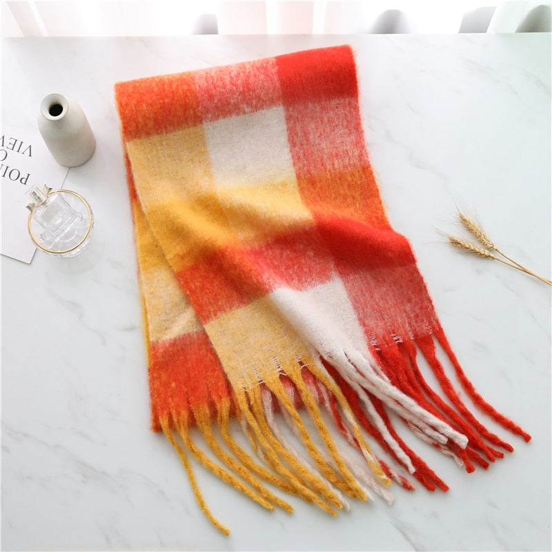 Lilith Plaid Cashmere Wool Scarves