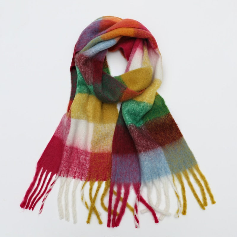 Lilith Plaid Cashmere Wool Scarves