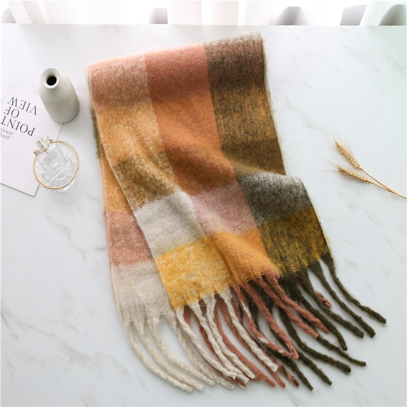 Lilith Plaid Cashmere Wool Scarves