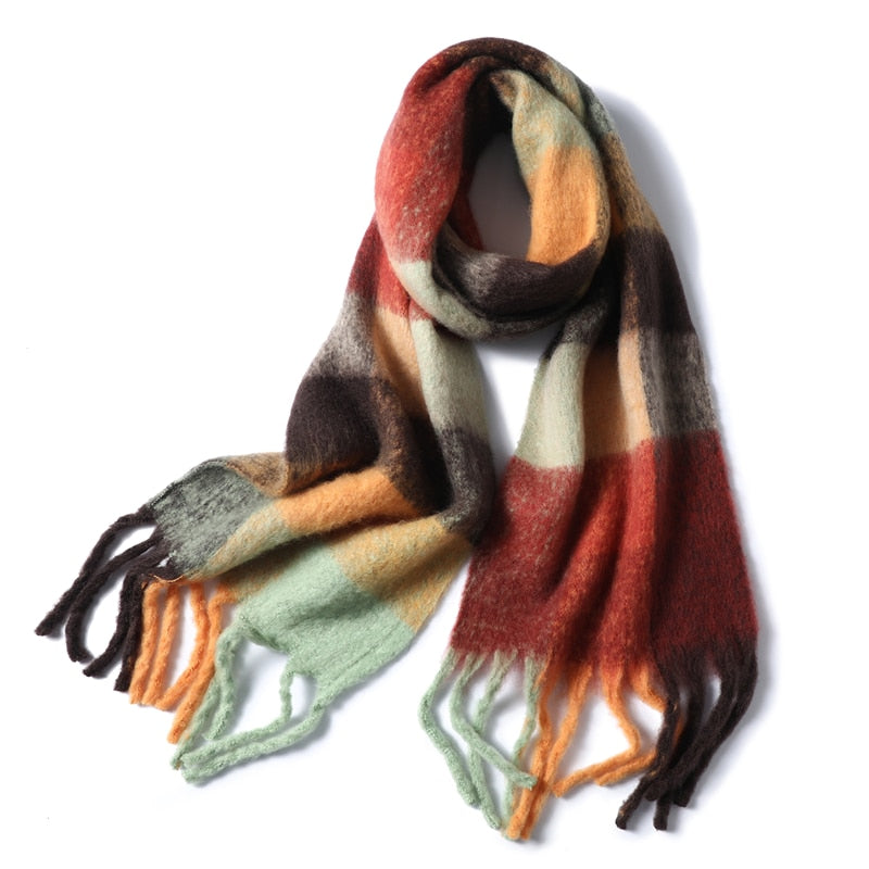 Lilith Plaid Cashmere Wool Scarves