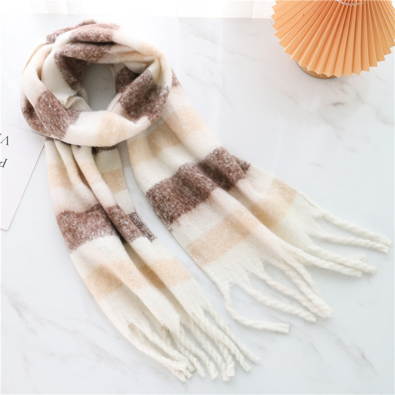 Lilith Plaid Cashmere Wool Scarves