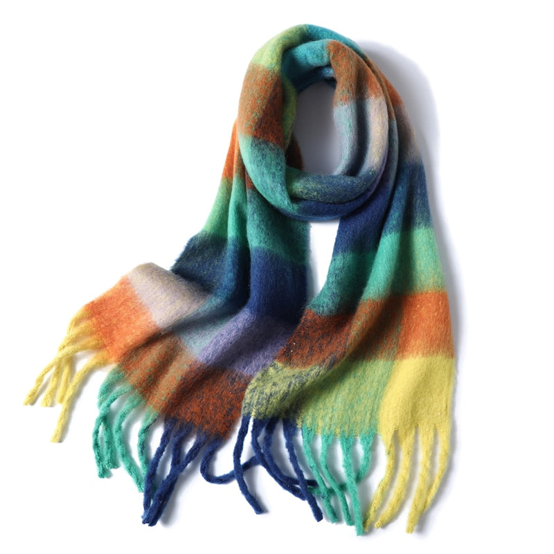 Lilith Plaid Cashmere Wool Scarves