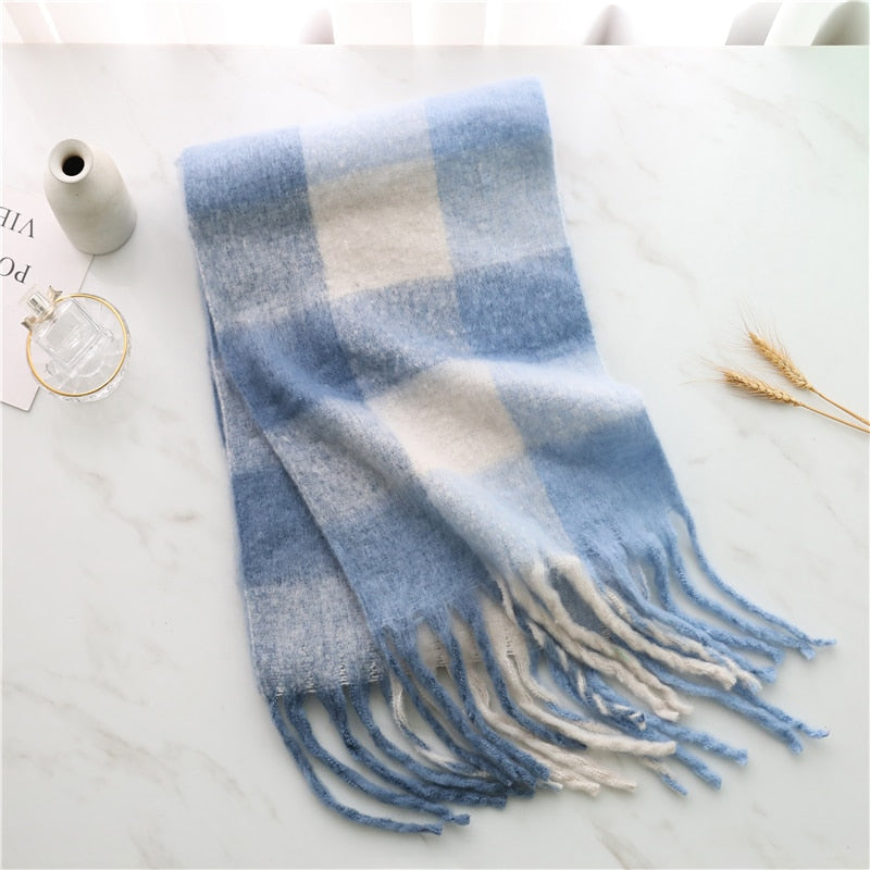 Lilith Plaid Cashmere Wool Scarves