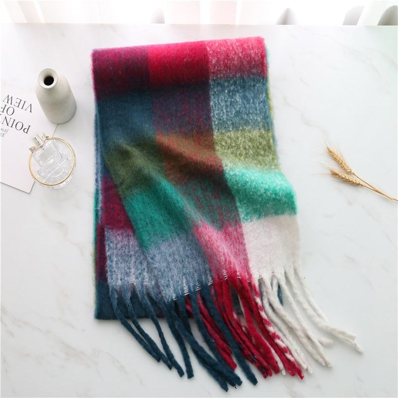 Lilith Plaid Cashmere Wool Scarves