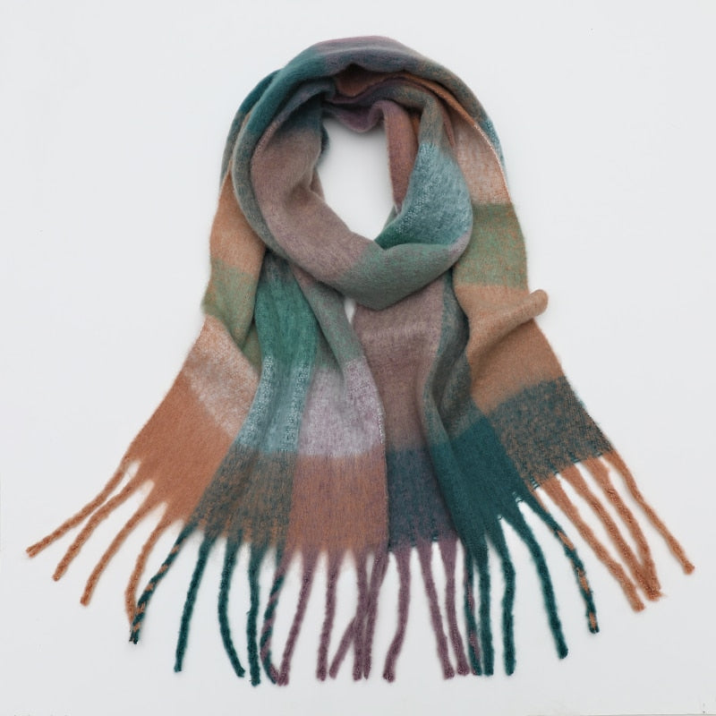 Lilith Plaid Cashmere Wool Scarves