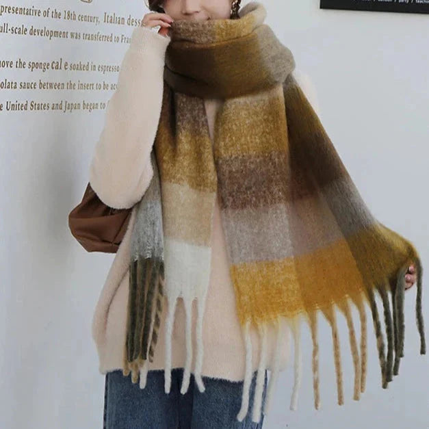 Lilith Plaid Cashmere Wool Scarves