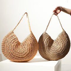 Lisna Seashell Straw Hobo Bags