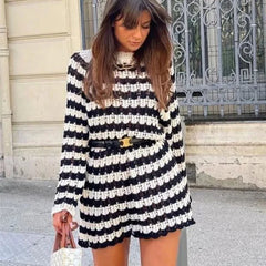 Erna Striped Knitted Mini Dress