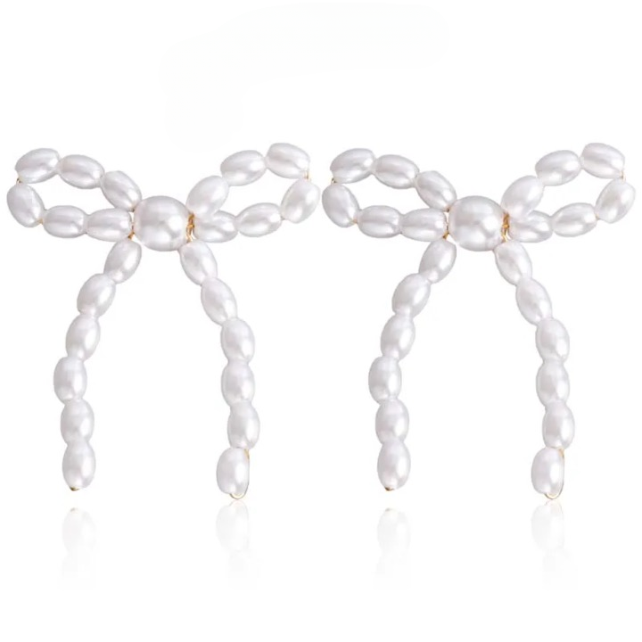 Wella Pearl Bowknot Stud Earrings