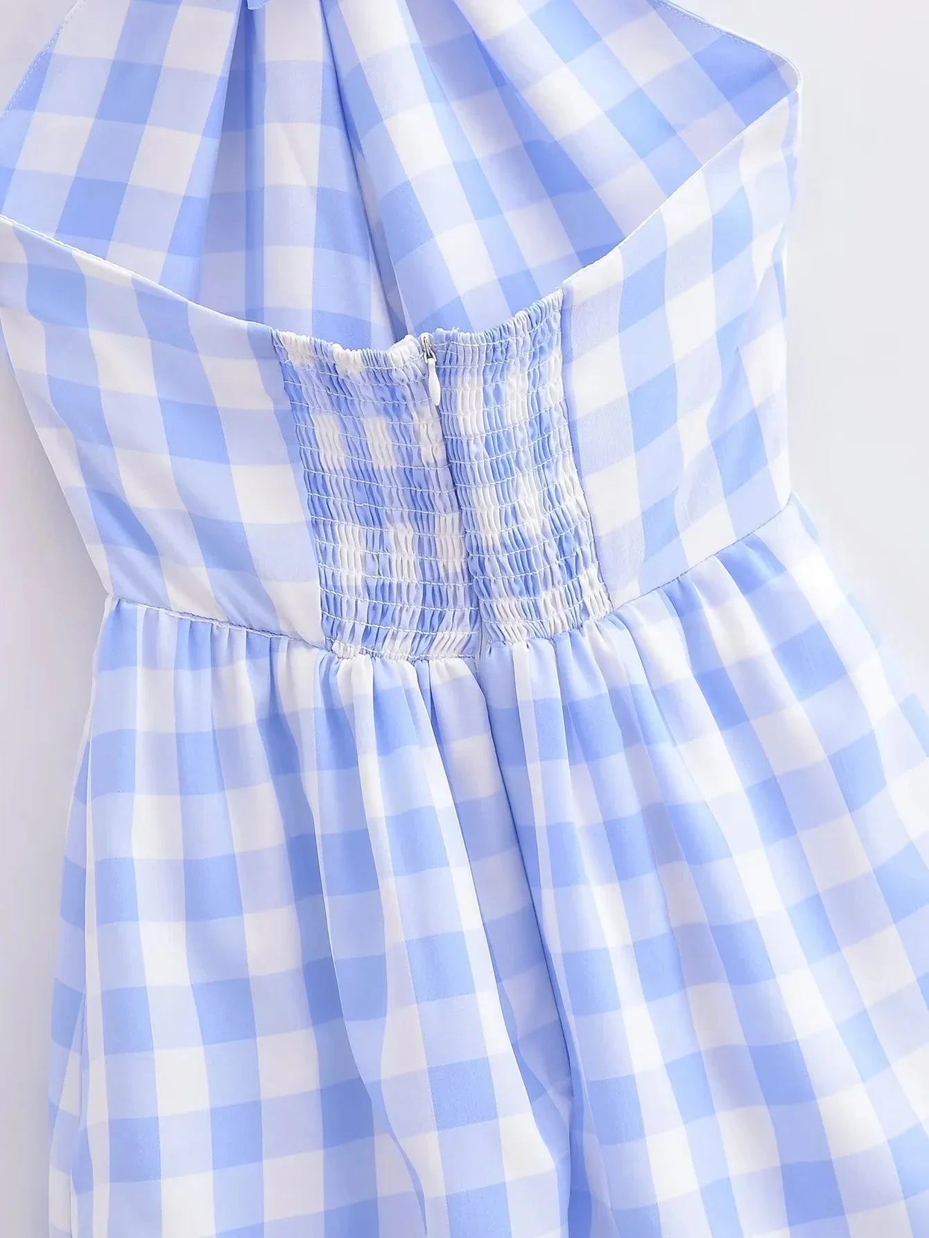 Cordelia Tiered Gingham Halter Maxi Dress