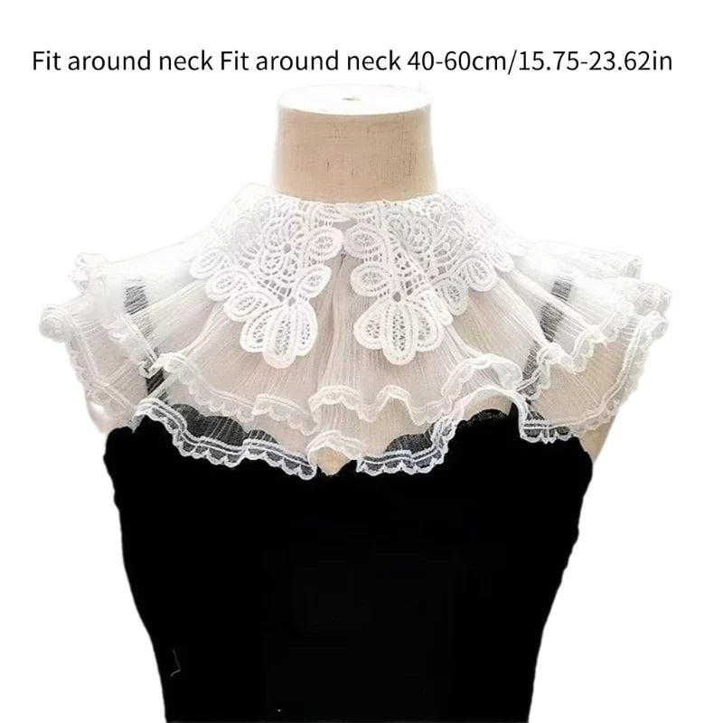 Elegant Victorian Tiered Lace Blouse Collar