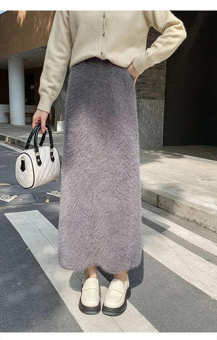 Sonoma Furry Plush Knit Maxi Skirt