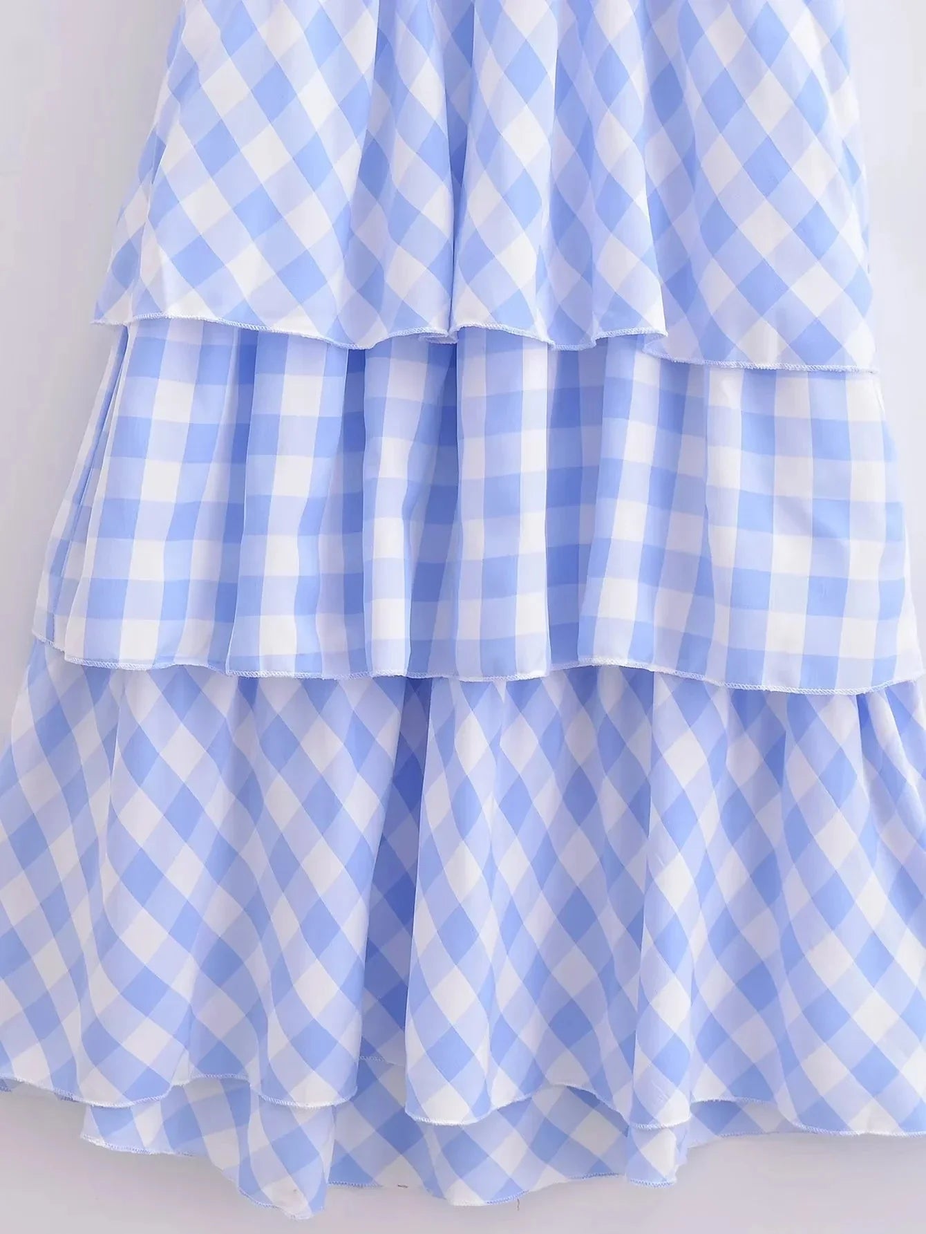 Cordelia Tiered Gingham Halter Maxi Dress