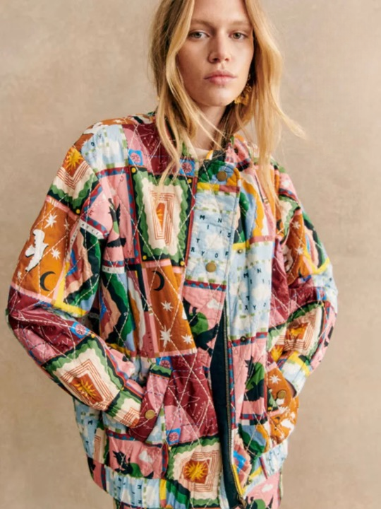 Kayte Bohemian Printed Quilted Cotton Jacket