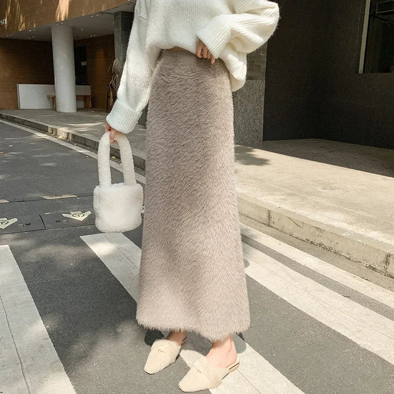 Sonoma Furry Plush Knit Maxi Skirt