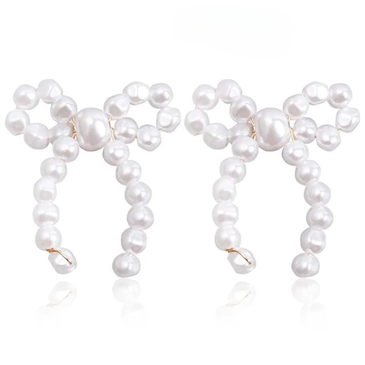 Wella Pearl Bowknot Stud Earrings