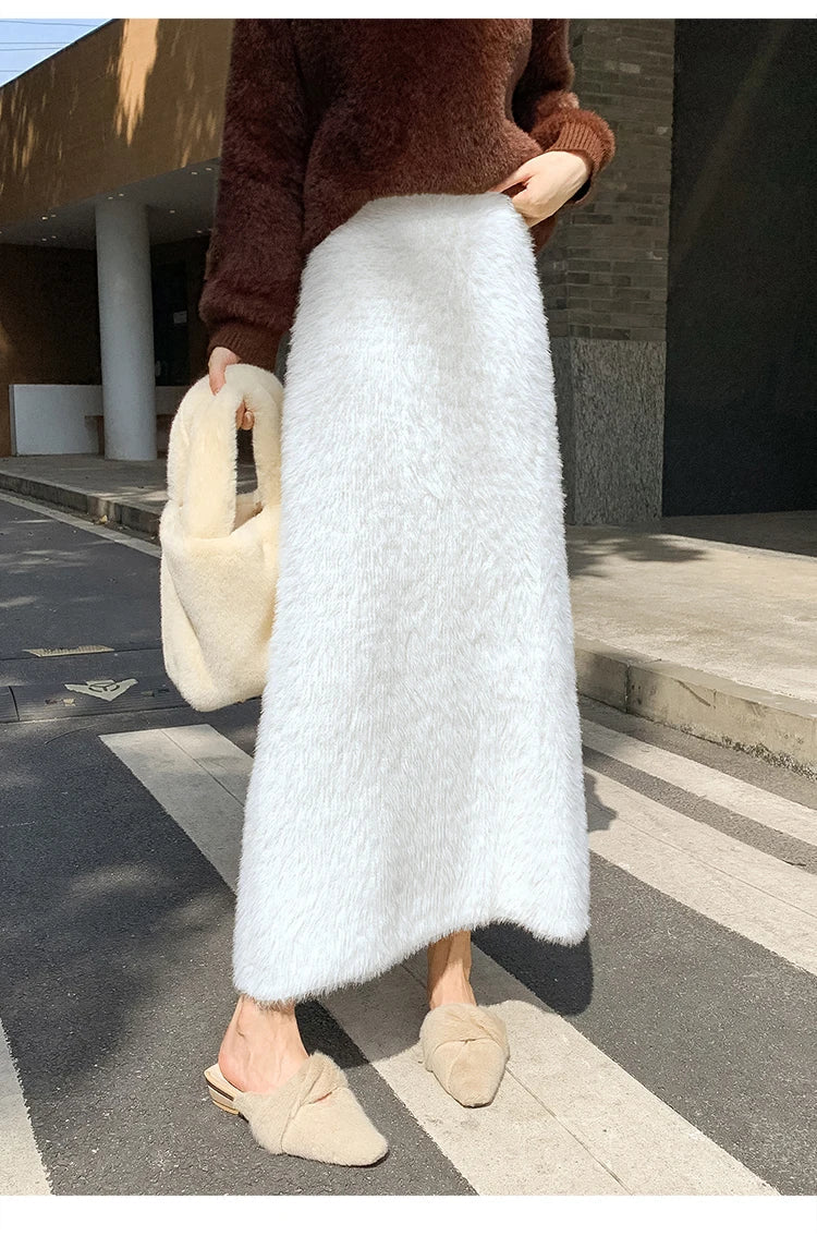 Sonoma Furry Plush Knit Maxi Skirt