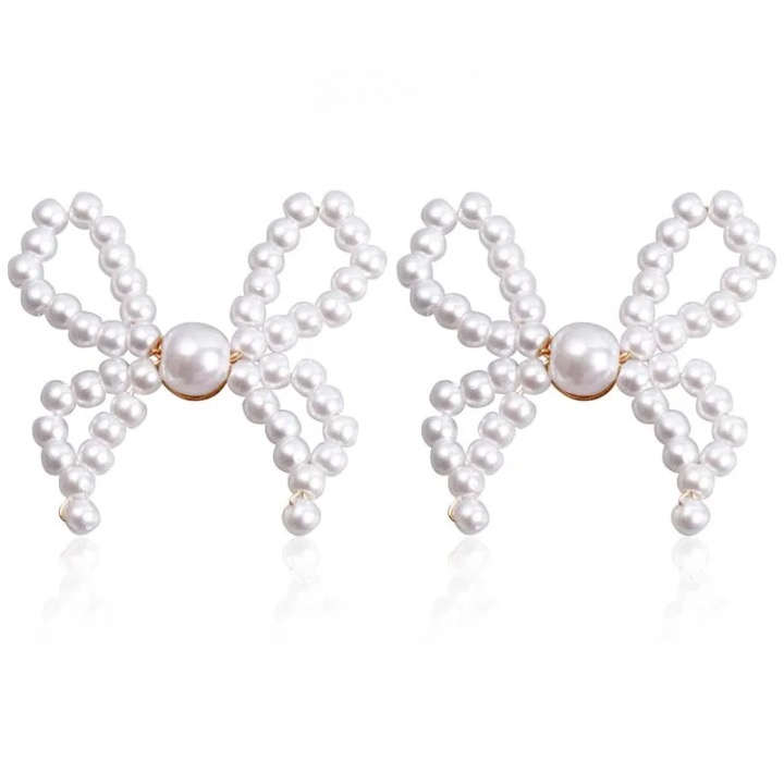 Wella Pearl Bowknot Stud Earrings