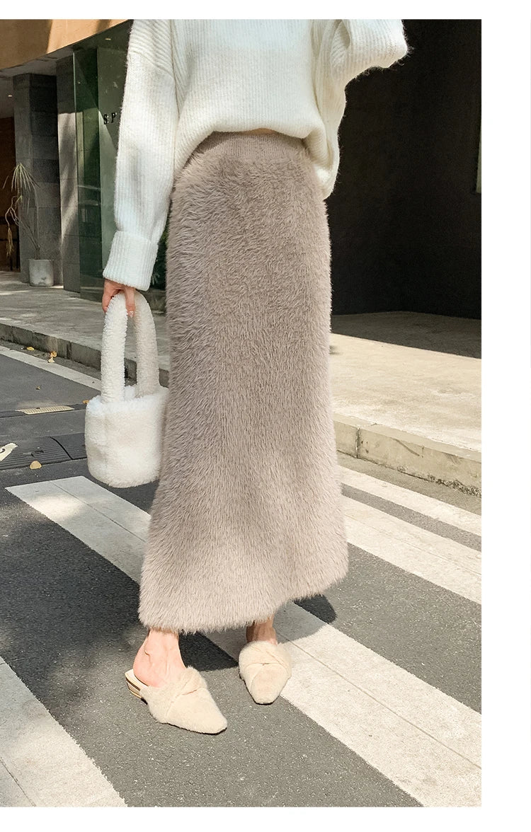 Sonoma Furry Plush Knit Maxi Skirt