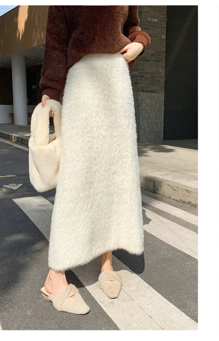 Sonoma Furry Plush Knit Maxi Skirt