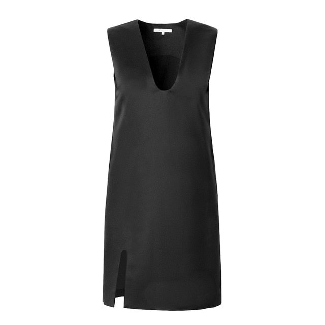 Talia Sleeveless Geometry Cut Mini Dress