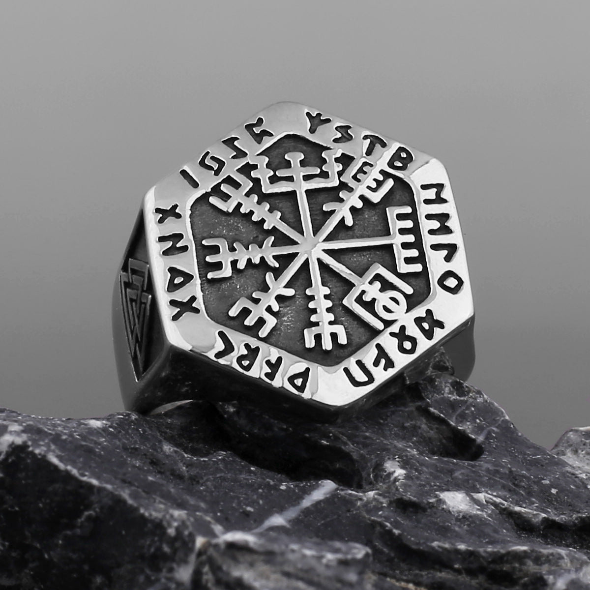 Totem Hexagon Rune Ring