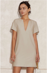 Vanessa V-Neck Solid Tunic Mini Dress