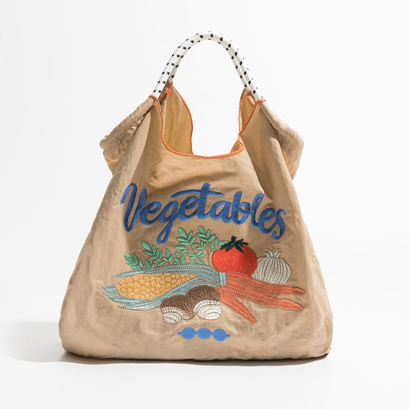 Vegetables Embroidery Eco Bags