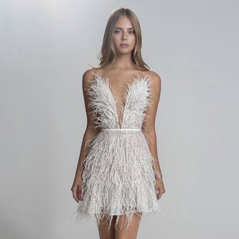 Veronica Feather Mini Dress