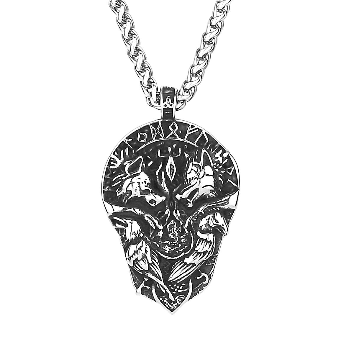 Viking Double Wolf Rune Not Necklace