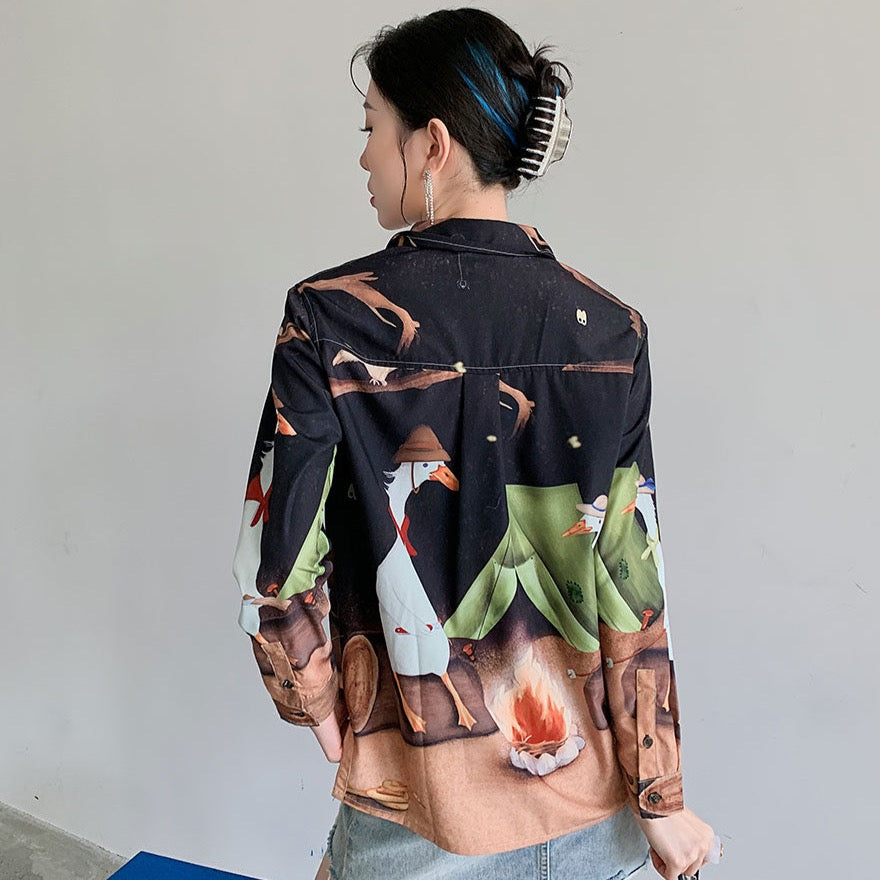 Viktorie Surrealism Art Prints Shirt Blouse