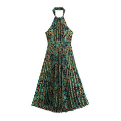 Willa Vintage Water Color Halter Dress