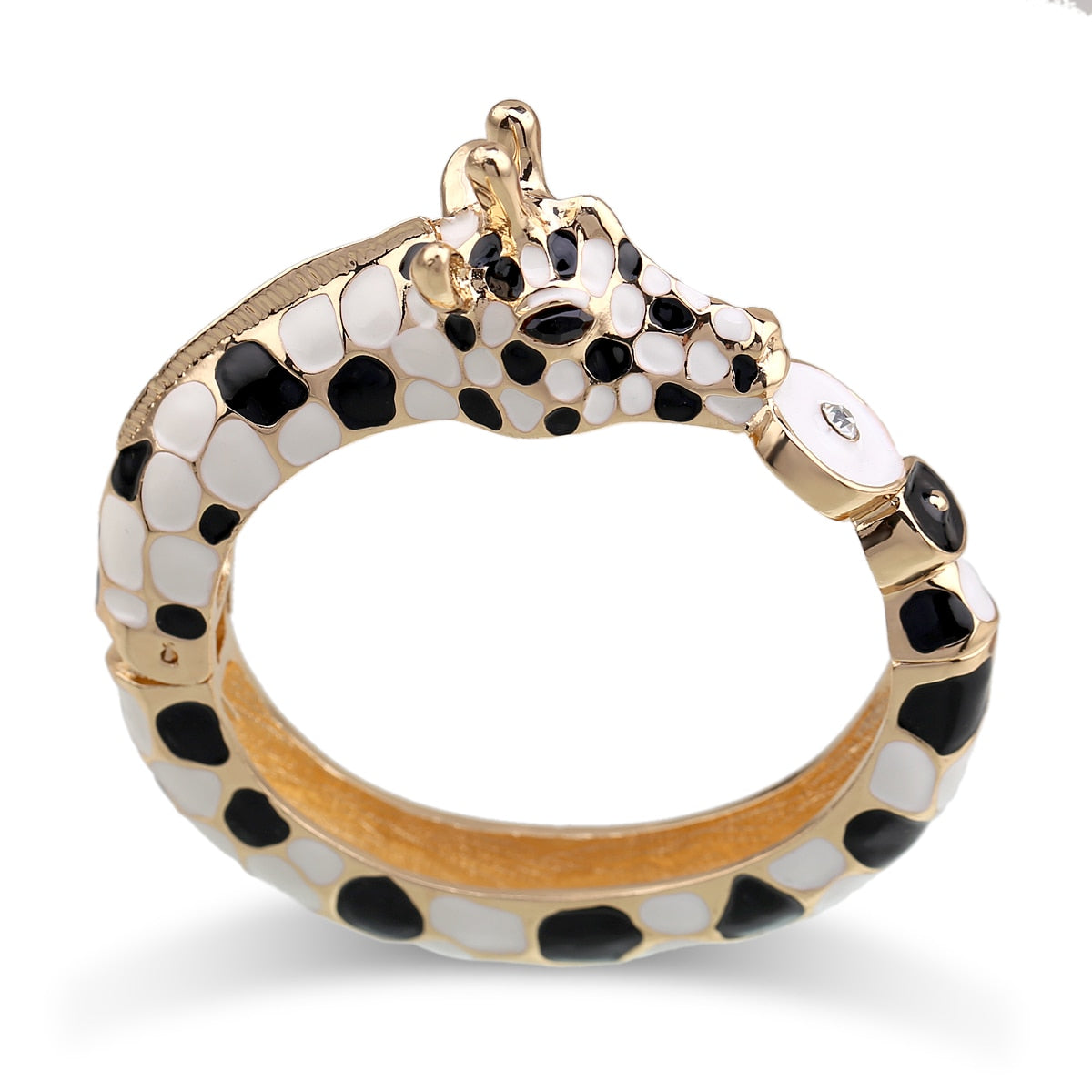 Zebra Enamel Bangle Bracelets