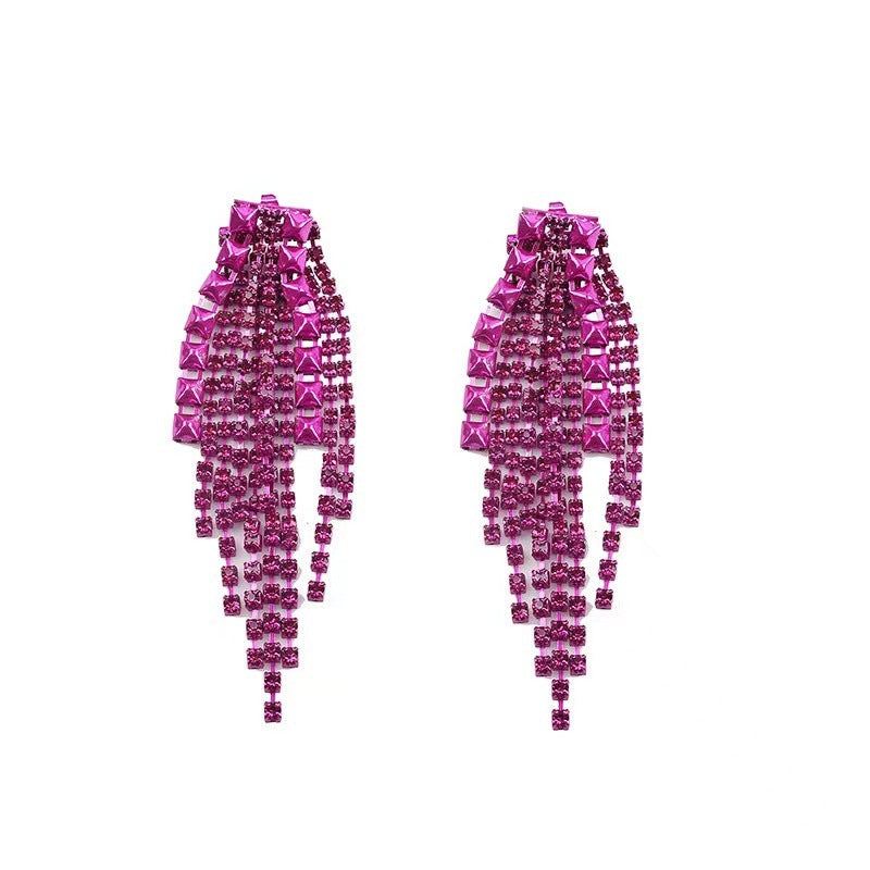 Cordelia Tassel Earrings-Pink