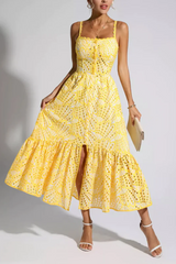 Kaia Printed Maxi Dress-Yellow