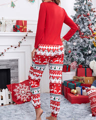 Christmas Print Long Sleeve Pajama Set