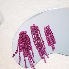 Cordelia Tassel Earrings-Pink