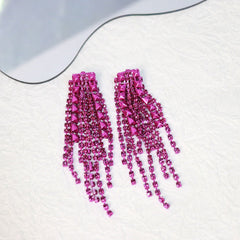 Cordelia Tassel Earrings-Pink