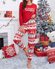 Christmas Print Long Sleeve Pajama Set