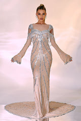 Reagan Long Sleeve Sequin Mesh Maxi Dress