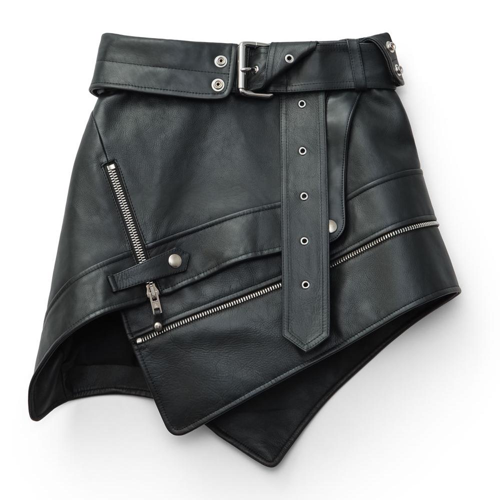 Zachary Black Leather Skirt